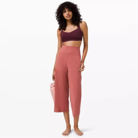 lululemon athletica Pants - LULULEMON Align Wide Leg Crop 23" in Soft Cranberry Sz. 4